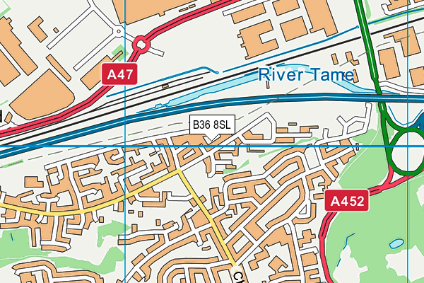 B36 8SL map - OS VectorMap District (Ordnance Survey)