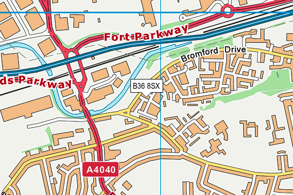 B36 8SX map - OS VectorMap District (Ordnance Survey)