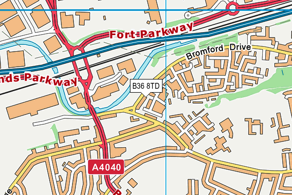 B36 8TD map - OS VectorMap District (Ordnance Survey)