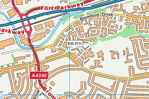 B36 8TH map - OS VectorMap District (Ordnance Survey)