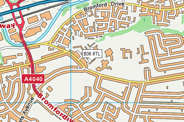 B36 8TL map - OS VectorMap District (Ordnance Survey)