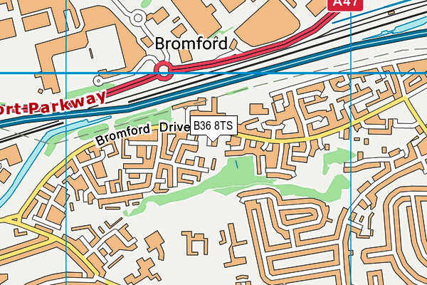 B36 8TS map - OS VectorMap District (Ordnance Survey)