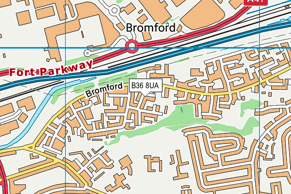 B36 8UA map - OS VectorMap District (Ordnance Survey)
