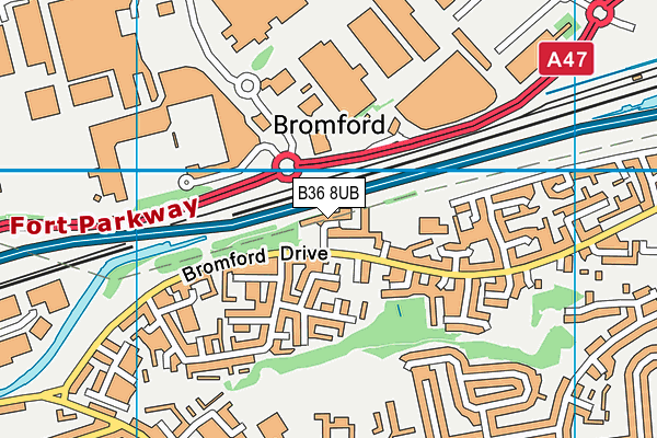 Firs And Bromford Sports & Wellbeing Hub map (B36 8UB) - OS VectorMap District (Ordnance Survey)