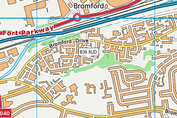 B36 8UD map - OS VectorMap District (Ordnance Survey)