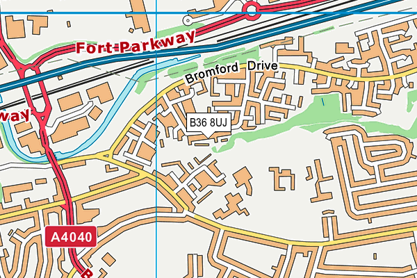 B36 8UJ map - OS VectorMap District (Ordnance Survey)