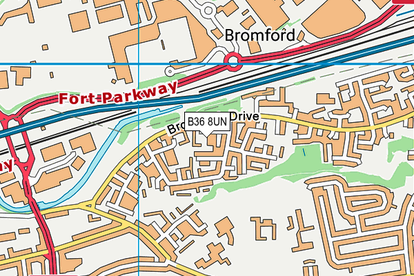 B36 8UN map - OS VectorMap District (Ordnance Survey)