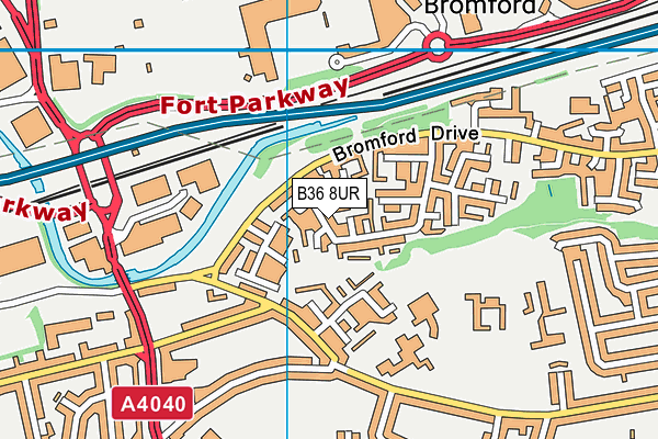 B36 8UR map - OS VectorMap District (Ordnance Survey)