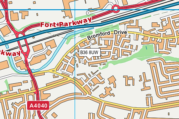 B36 8UW map - OS VectorMap District (Ordnance Survey)