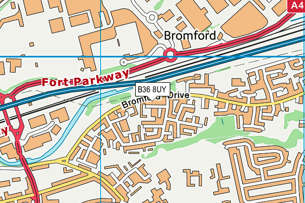 B36 8UY map - OS VectorMap District (Ordnance Survey)