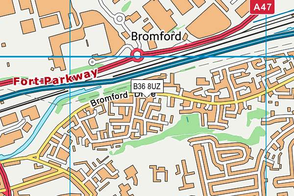 B36 8UZ map - OS VectorMap District (Ordnance Survey)