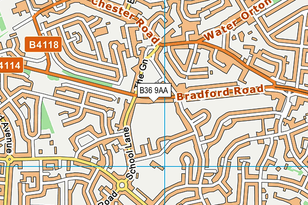 B36 9AA map - OS VectorMap District (Ordnance Survey)