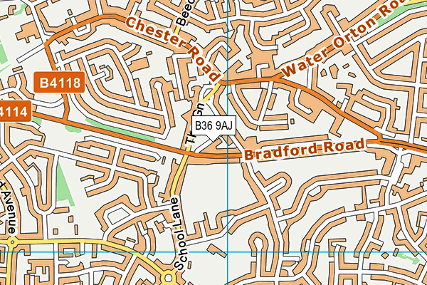 B36 9AJ map - OS VectorMap District (Ordnance Survey)