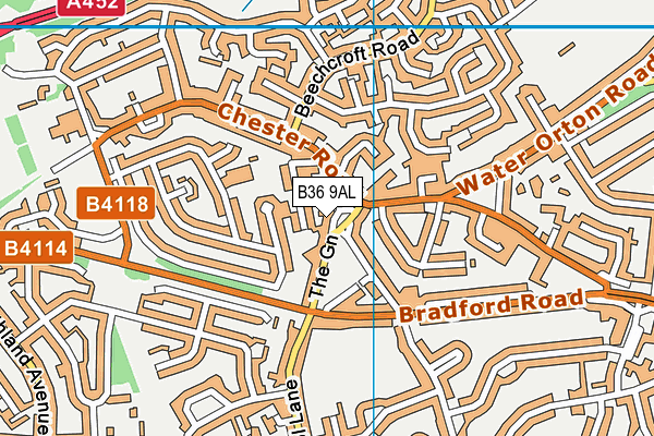B36 9AL map - OS VectorMap District (Ordnance Survey)