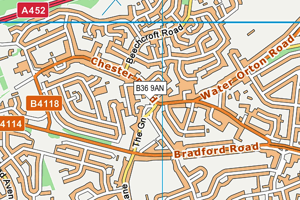 B36 9AN map - OS VectorMap District (Ordnance Survey)