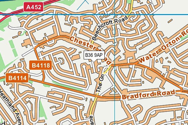 B36 9AP map - OS VectorMap District (Ordnance Survey)