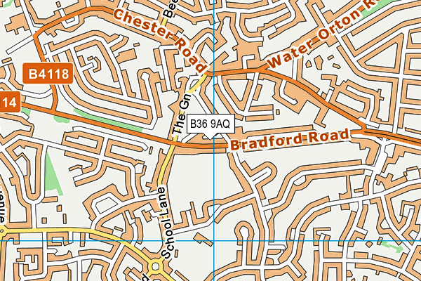 B36 9AQ map - OS VectorMap District (Ordnance Survey)