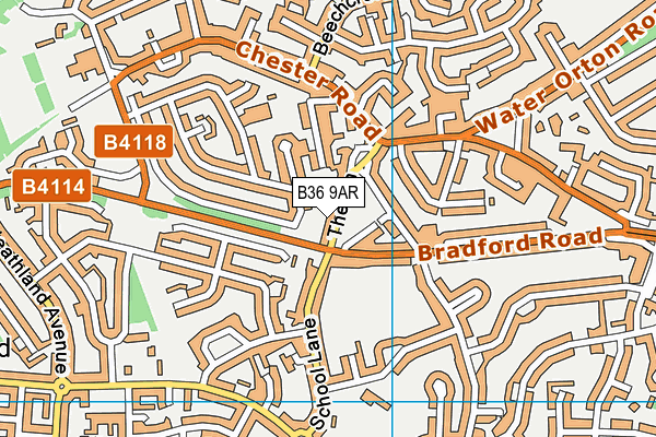 B36 9AR map - OS VectorMap District (Ordnance Survey)