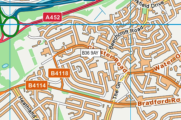 B36 9AY map - OS VectorMap District (Ordnance Survey)