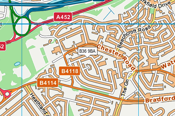 B36 9BA map - OS VectorMap District (Ordnance Survey)
