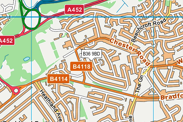 B36 9BD map - OS VectorMap District (Ordnance Survey)