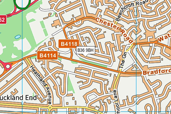 B36 9BH map - OS VectorMap District (Ordnance Survey)