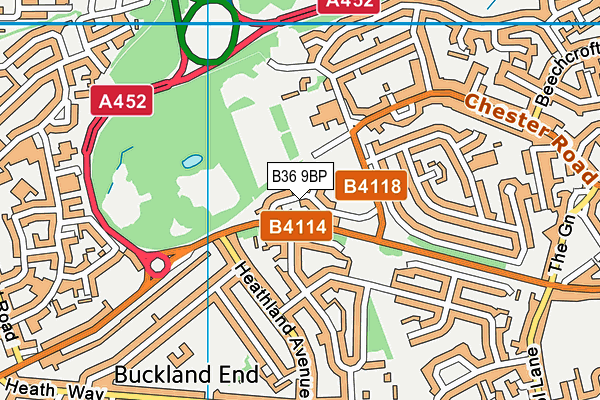 B36 9BP map - OS VectorMap District (Ordnance Survey)