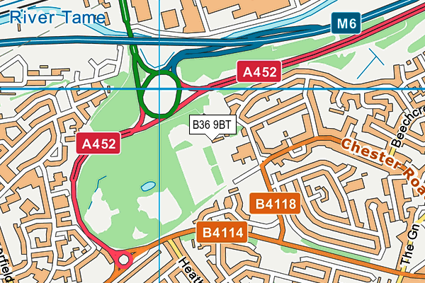 B36 9BT map - OS VectorMap District (Ordnance Survey)