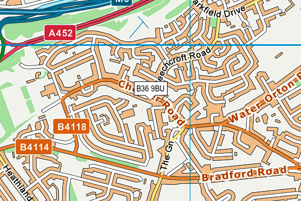 B36 9BU map - OS VectorMap District (Ordnance Survey)
