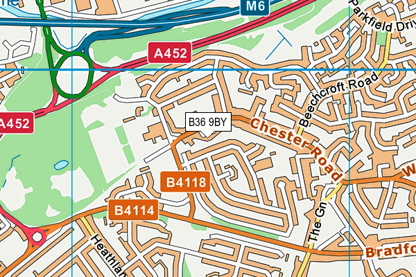 B36 9BY map - OS VectorMap District (Ordnance Survey)