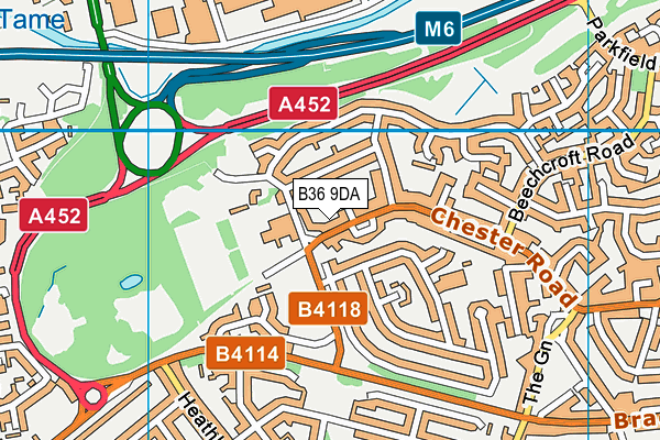 B36 9DA map - OS VectorMap District (Ordnance Survey)