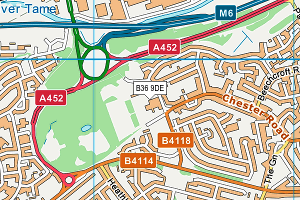B36 9DE map - OS VectorMap District (Ordnance Survey)