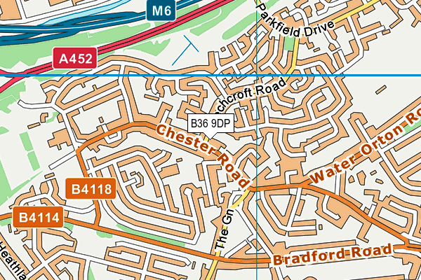 B36 9DP map - OS VectorMap District (Ordnance Survey)