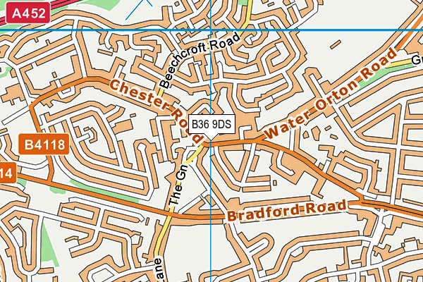 B36 9DS map - OS VectorMap District (Ordnance Survey)