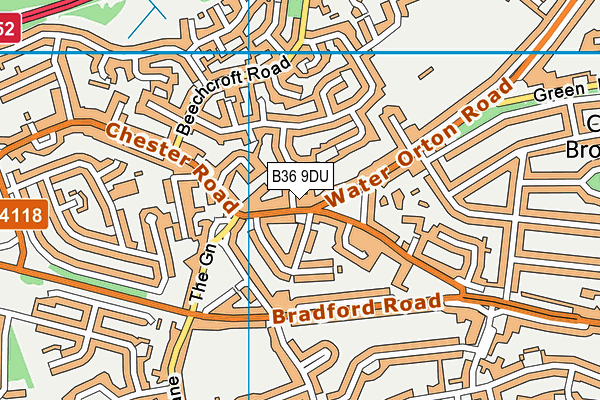 B36 9DU map - OS VectorMap District (Ordnance Survey)