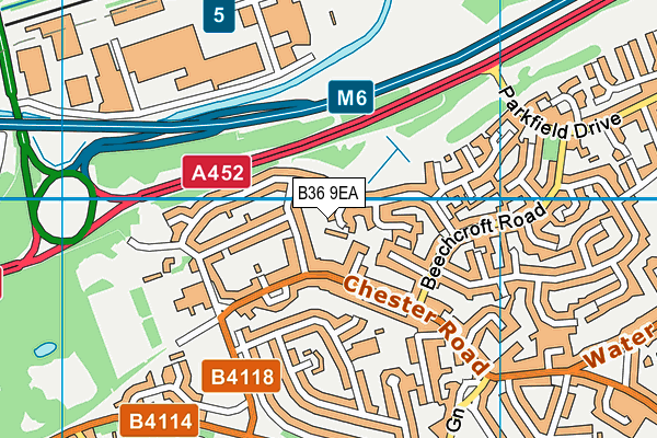 B36 9EA map - OS VectorMap District (Ordnance Survey)