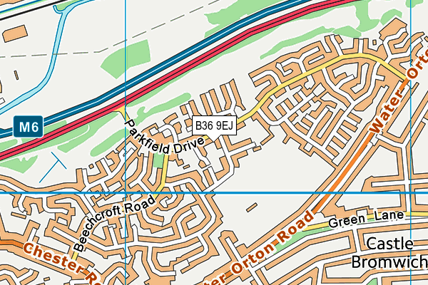 B36 9EJ map - OS VectorMap District (Ordnance Survey)