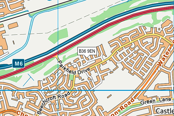 B36 9EN map - OS VectorMap District (Ordnance Survey)