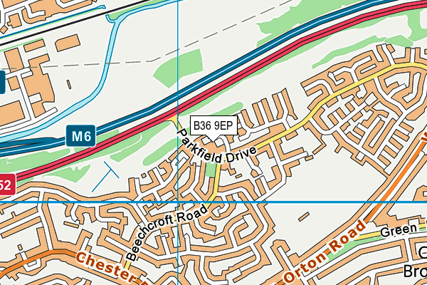 B36 9EP map - OS VectorMap District (Ordnance Survey)