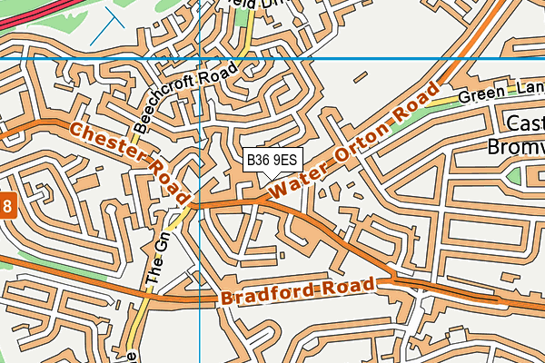 B36 9ES map - OS VectorMap District (Ordnance Survey)