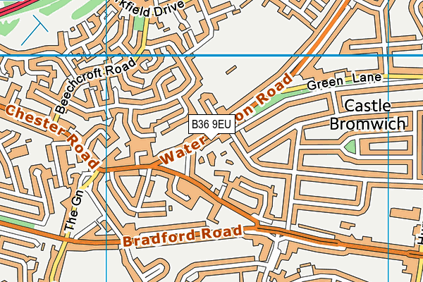 B36 9EU map - OS VectorMap District (Ordnance Survey)