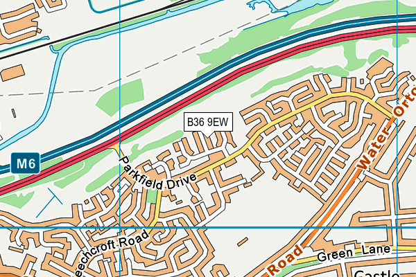 B36 9EW map - OS VectorMap District (Ordnance Survey)