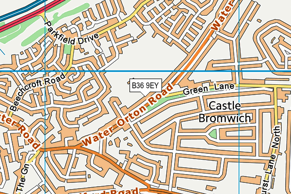 B36 9EY map - OS VectorMap District (Ordnance Survey)