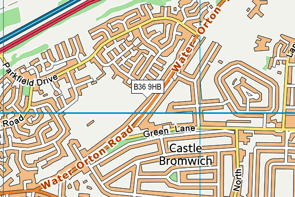 B36 9HB map - OS VectorMap District (Ordnance Survey)