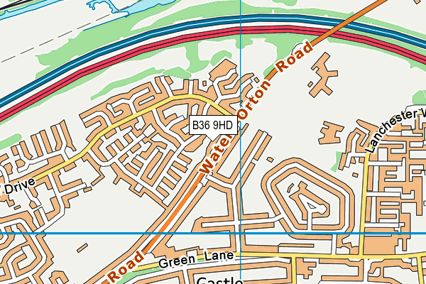 B36 9HD map - OS VectorMap District (Ordnance Survey)