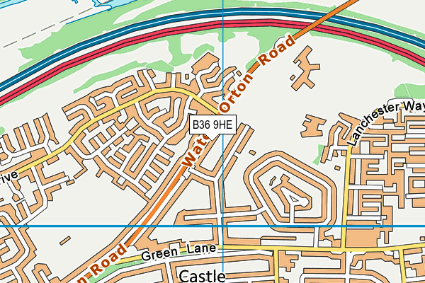 B36 9HE map - OS VectorMap District (Ordnance Survey)