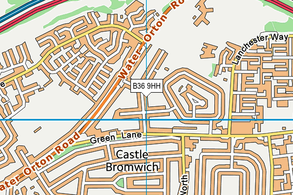 B36 9HH map - OS VectorMap District (Ordnance Survey)