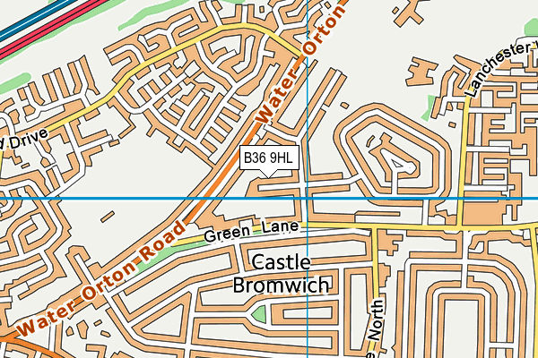 B36 9HL map - OS VectorMap District (Ordnance Survey)