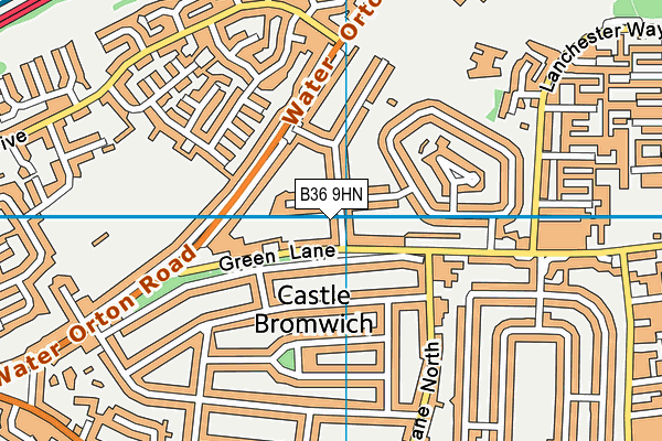 B36 9HN map - OS VectorMap District (Ordnance Survey)