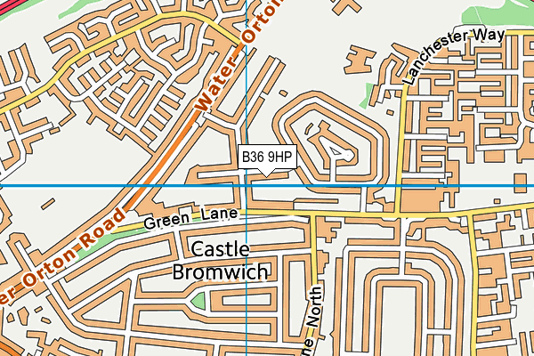 B36 9HP map - OS VectorMap District (Ordnance Survey)